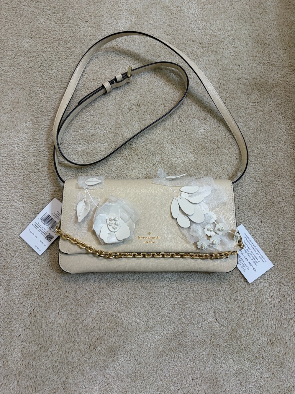 kate spade Ivy Floral Crossbody Bag in Milk Glass Multi MSRP $399